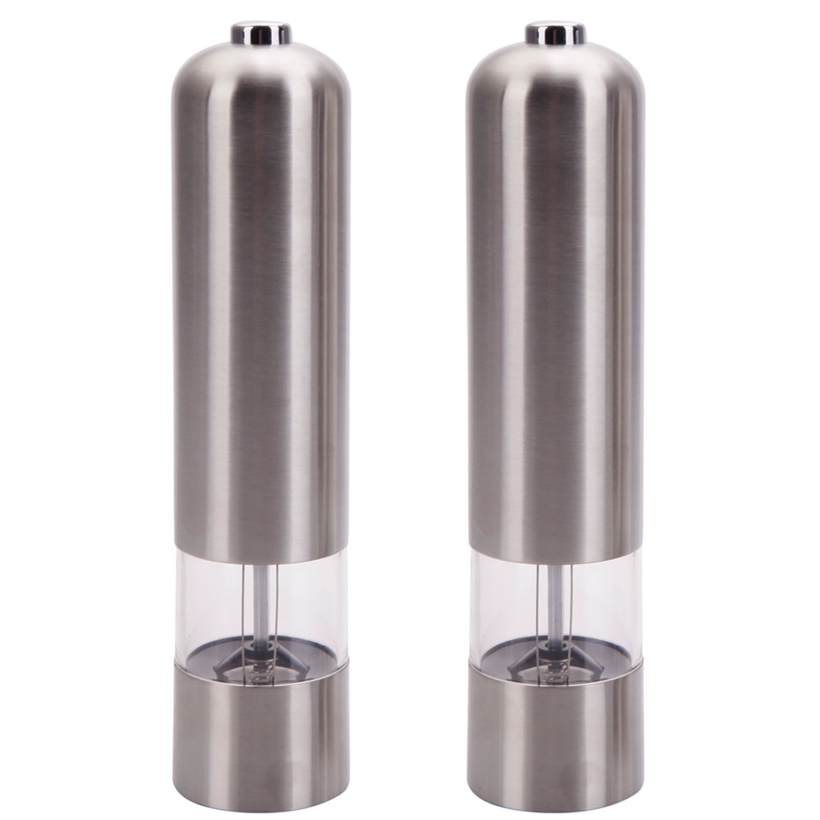 US 2pcs Electric Pepper Grinder Battery Powered Fineness Adjustable Automatic