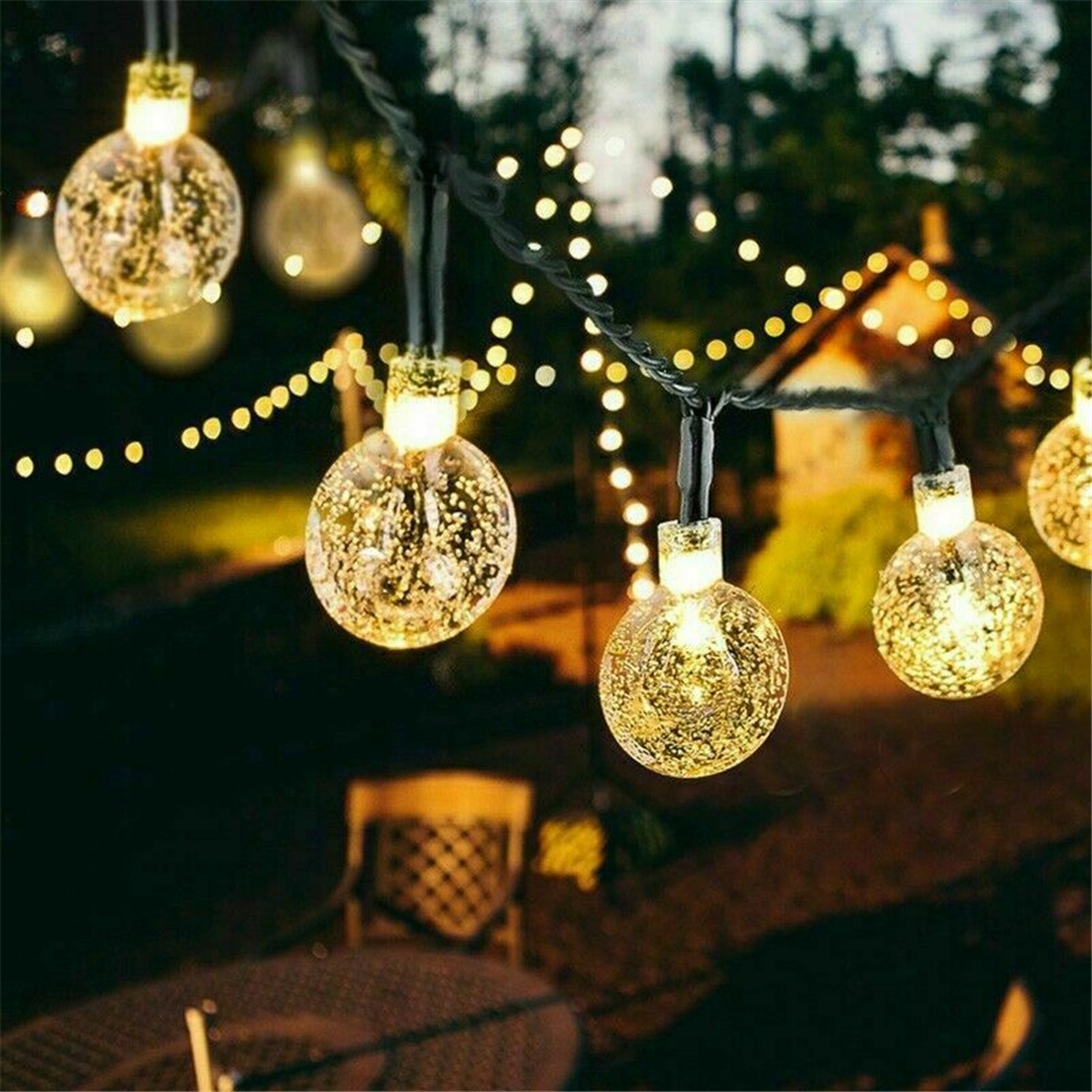 2.5cm Crystal  Ball  Lamps With Solar Energy Led For Outdoors Garden Of 5m Or 9.5m With 20 Or 50 Lamps 5m 20 lights (2.5CM) solar