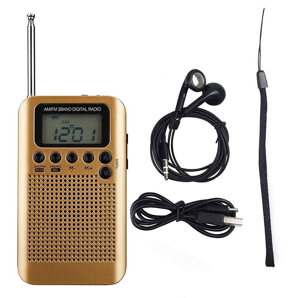 Portable Am Fm Two Band Radio With Alarm Clock & Sleep Timer Digital