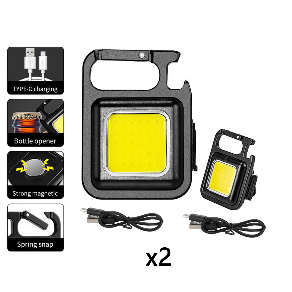 2pcs Mini Led Flashlight Portable 4 Modes Ultra-light Super Bright Outdoor