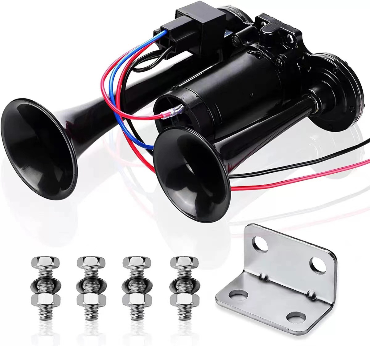 600db 12v Dual Trumpets Super Loud Car Electric Horn Truck Boat Train Speaker