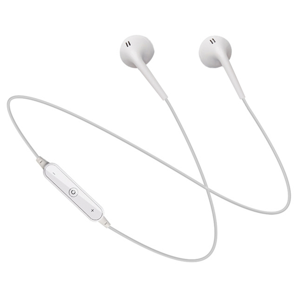 S6 S6 Sport Wireless Headphone Neckband Line-controlled Bluetooth Earphone with Microphone Call Volume Control Headphone white