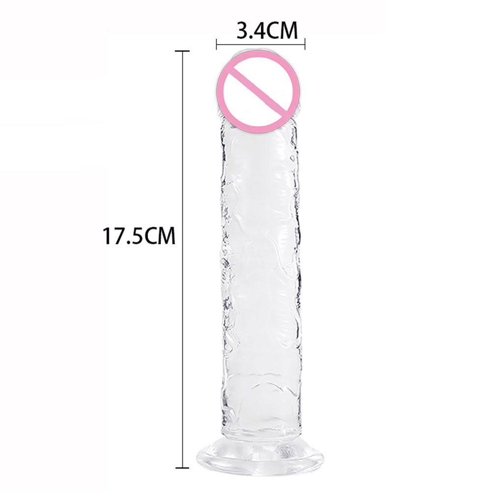 Wholesale Woman Soft Crystal Dildo With Strong Suction Cup Multi-size G-spot Orgasm Sex Toys Adult Supplies YL21001-S transparent small From China