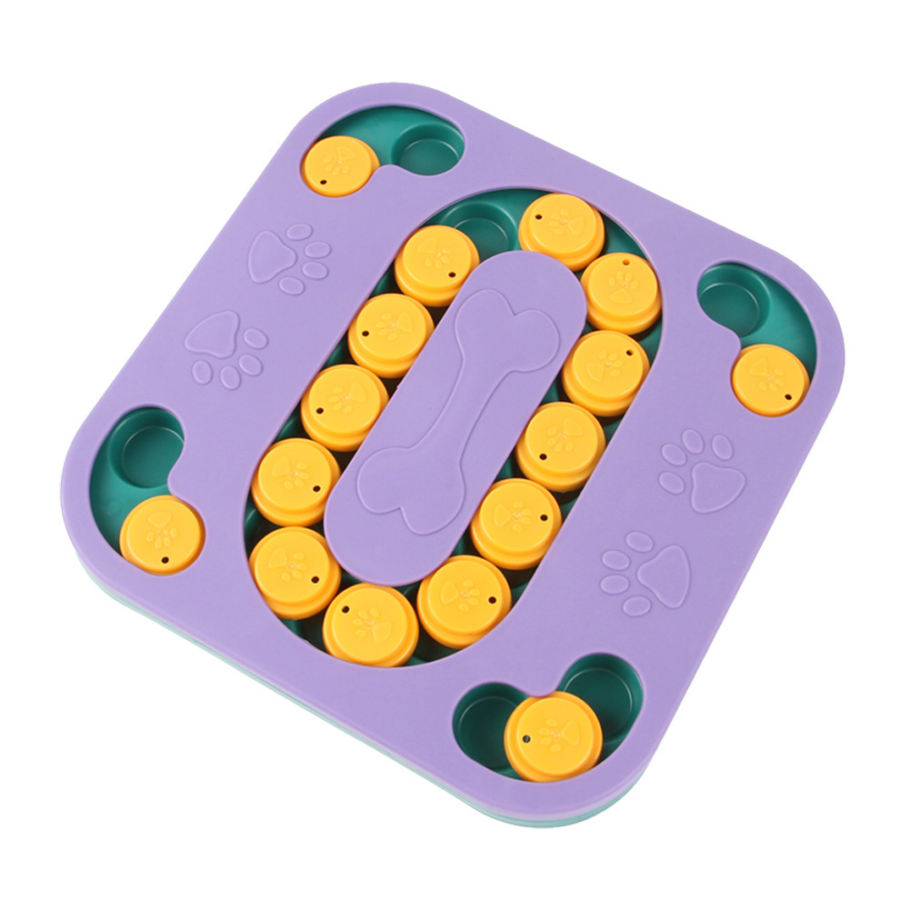 Pet Dog Slow Feeder Multifunctional Non-slip Slow Food Feeding Bowl Food Dispenser Iq Training Toys as shown purple