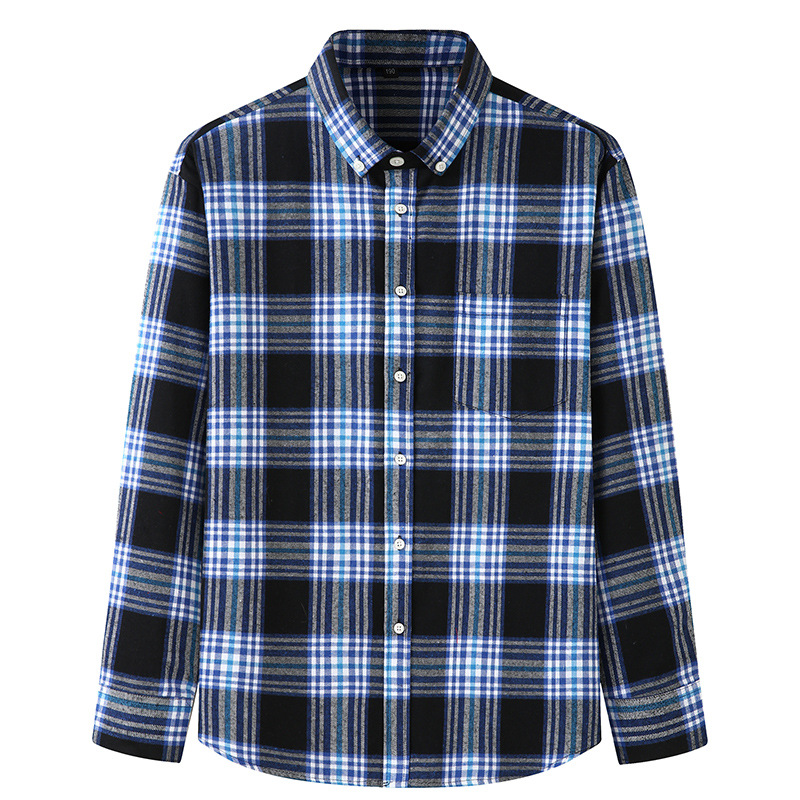 Men Casual Plaid Shirt With Pockets Design Lightweight Regular Fit Long Sleeve Button Down Tops