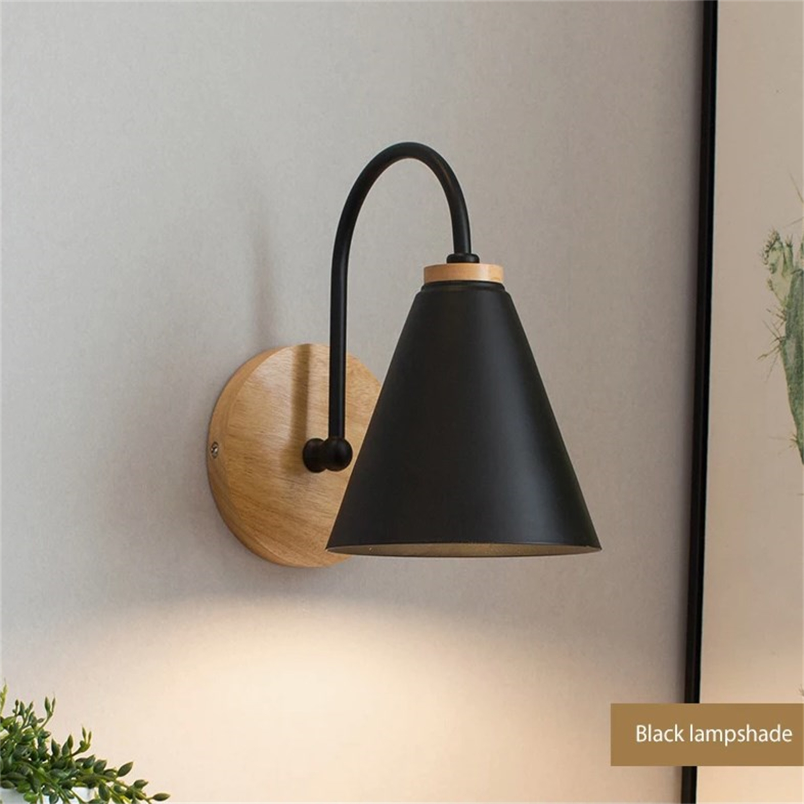 Industrial Style Retro Wall Lamp, Downward Lampshade LED Wall Light, 90-260V E27 Socket Wall Sconce For Bedroom Bedside, Bathroom, Kitchen, Living Room black