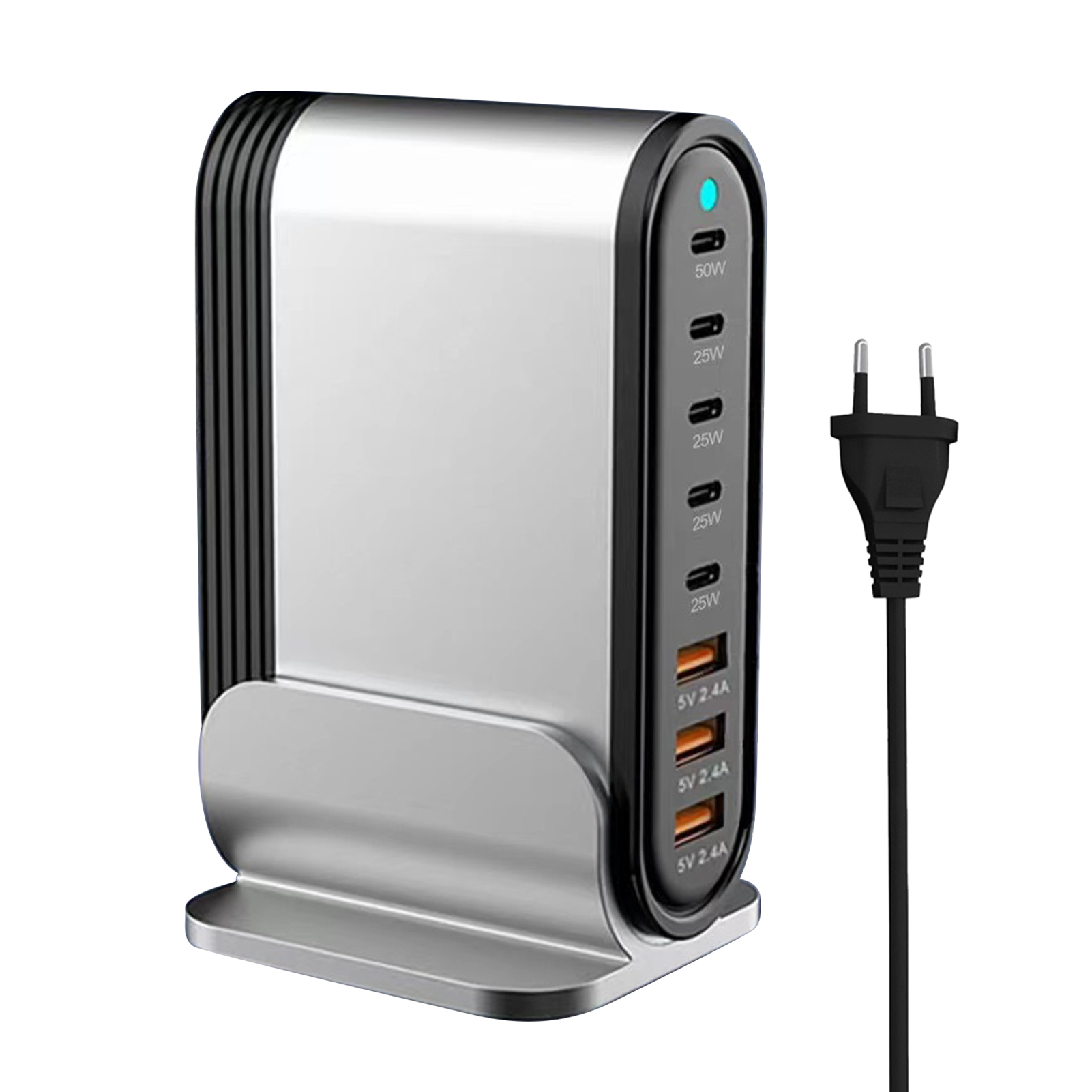 8-in-1 USB Hub 200W 8 Ports USB Charging Station Hub Adapter USB C Splitter