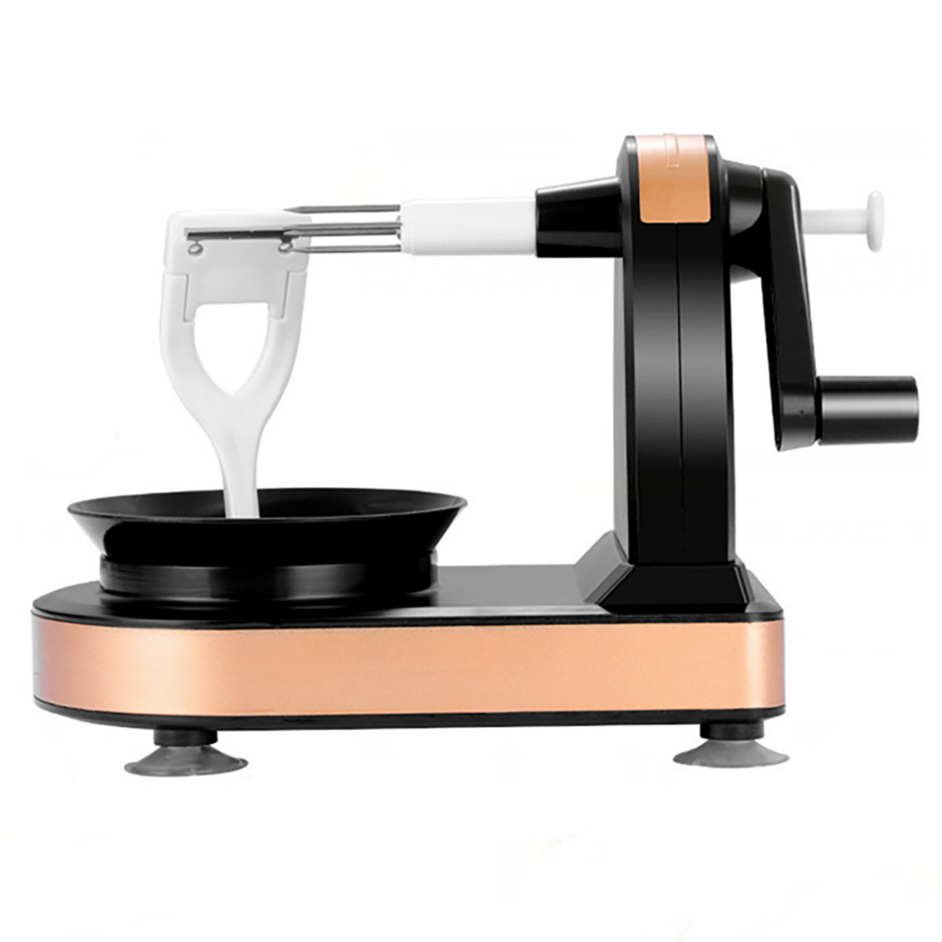 Multi Fruit Peeler Best Potato Peeler With Fruit Cutter Fork And Pad Spare Blade Anti Slip Sucker Base Stainless Steel Fruit And Vegetable Peeler For Potatoes 5-piece set Rich gold and black