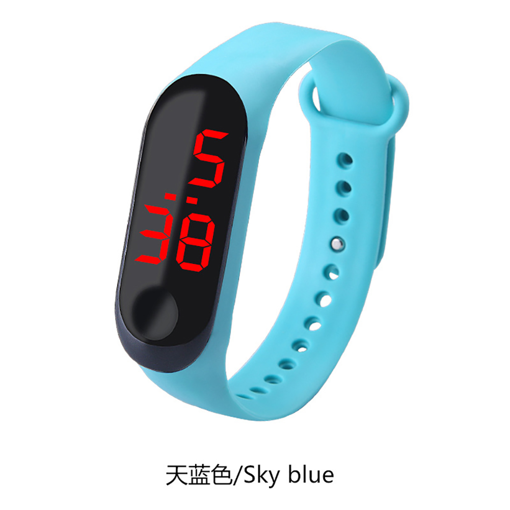 Fashion Student Couple Led Casual Sports Touch Electronic Watch Millet 3 Bracelet Watch Trend Fashion Mesh Belt Watch Sky blue
