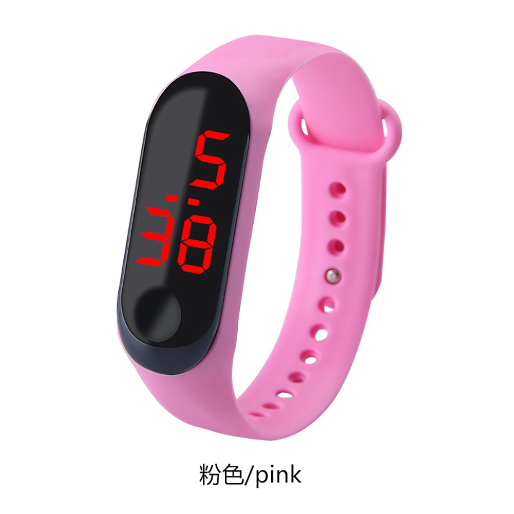 Fashion Student Couple Led Casual Sports Touch Electronic Watch Millet 3 Bracelet Watch Trend Fashion Mesh Belt Watch Pink