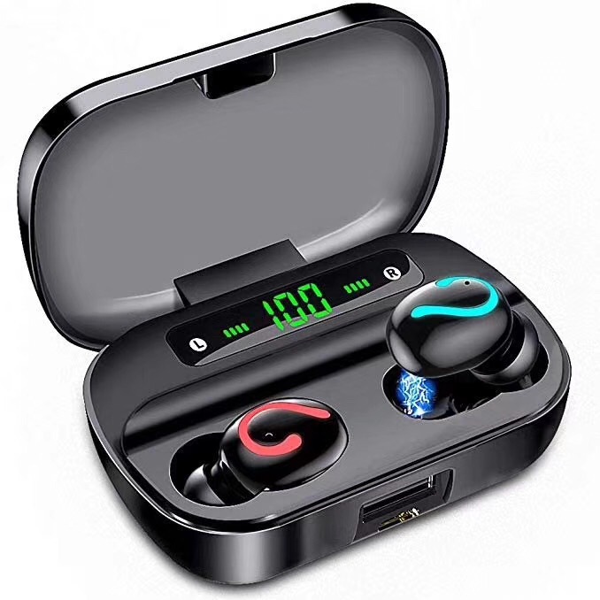 Q61 TWS Wireless Bluetooth 5.0 Earphones IPX7 Waterproof Headphones 3500mAh Charging Case 9D Stereo Headset LED Display Q61 fire type