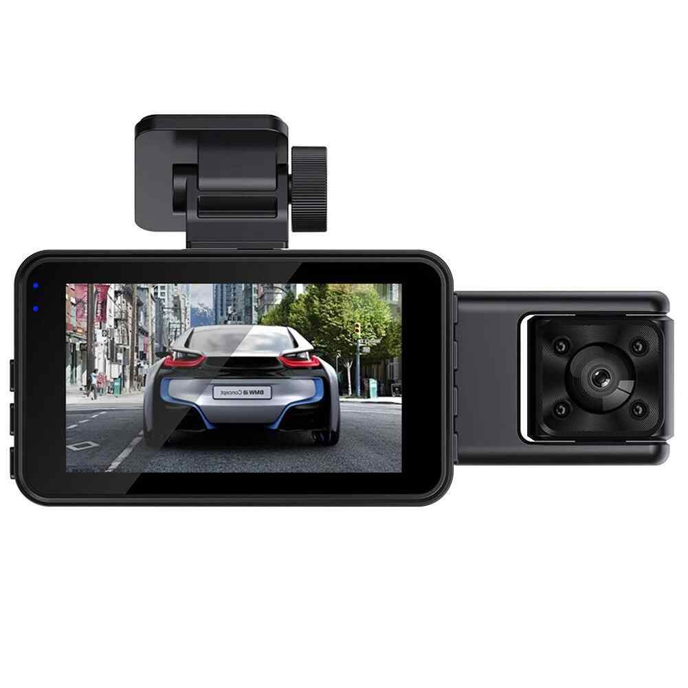 3-Channel Car Dash Cam, 1080P Built In WiFi Dash Camera Front Inside Rear, Motion Detection, Loop Recording, 3