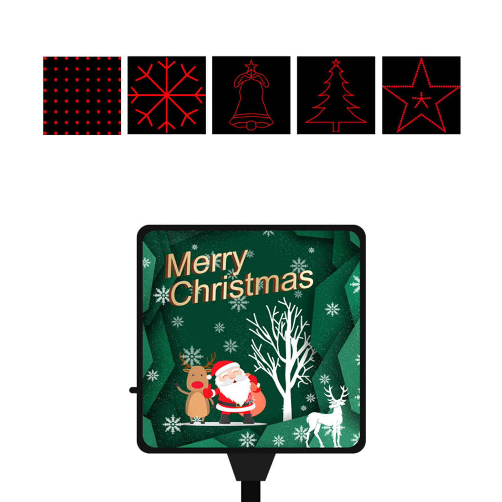 Christmas Projection Lamp Christmas Colored Lights Snowflakes Starry Sky Voice Control USB Mini Projection Light For Home Car Decoration Christmas Group B