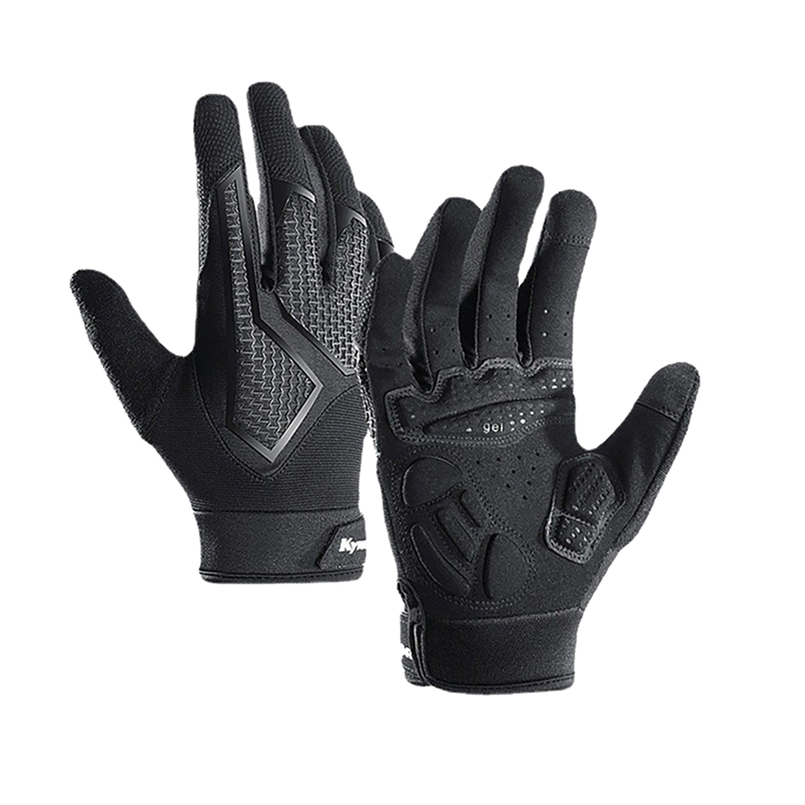 Men Women Riding Gloves Touch Screen Anti-slip Shock-Absorbing Comfortable Breathable Sun Protection Full Finger Gloves For Snow Running Cycling Driving black XL