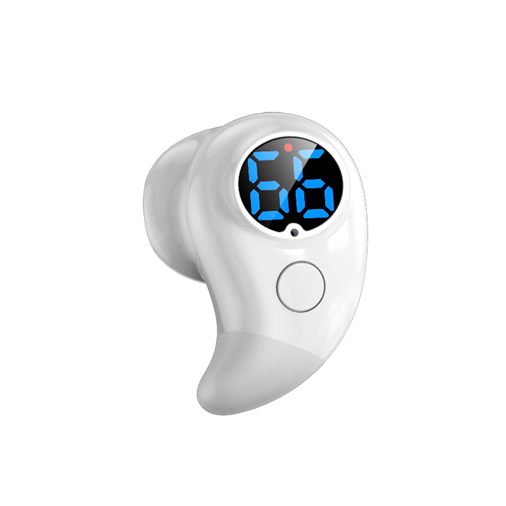 S830 Digital Display V5.2 Bluetooth-compatible Headset Power Display Voice-activated Ultra-small Sports Earbuds Wireless Headphones White