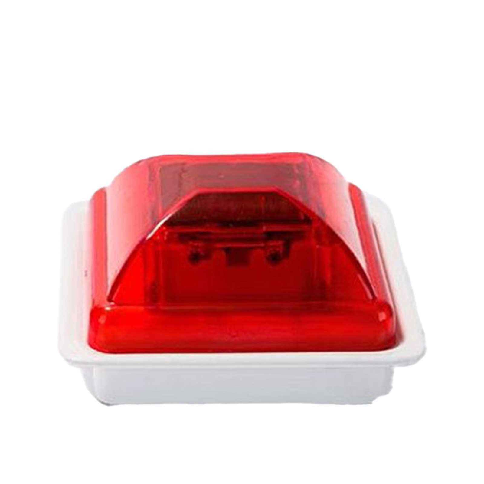 Solar Post Cap Lights, Solar Strobe Warning Light With Auto On/Off IP54 Waterproof LED Solar Powered Fence Deck Light For Bridges, Ships, Garden red