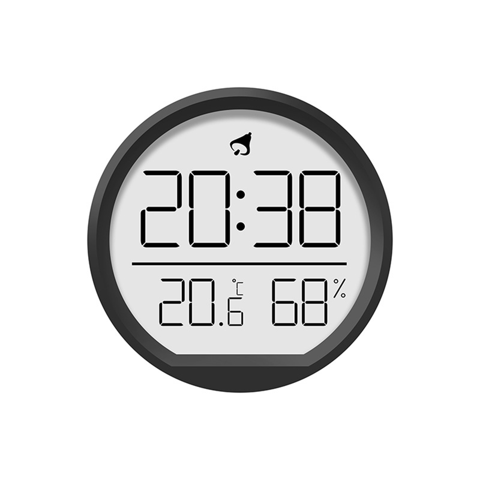 Electronic Digital Hygrometer Clock With Folding Bracket Big Digits Month Date Temperature LCD Display Clock Wall Clock For Office Living Room Bedroom School black