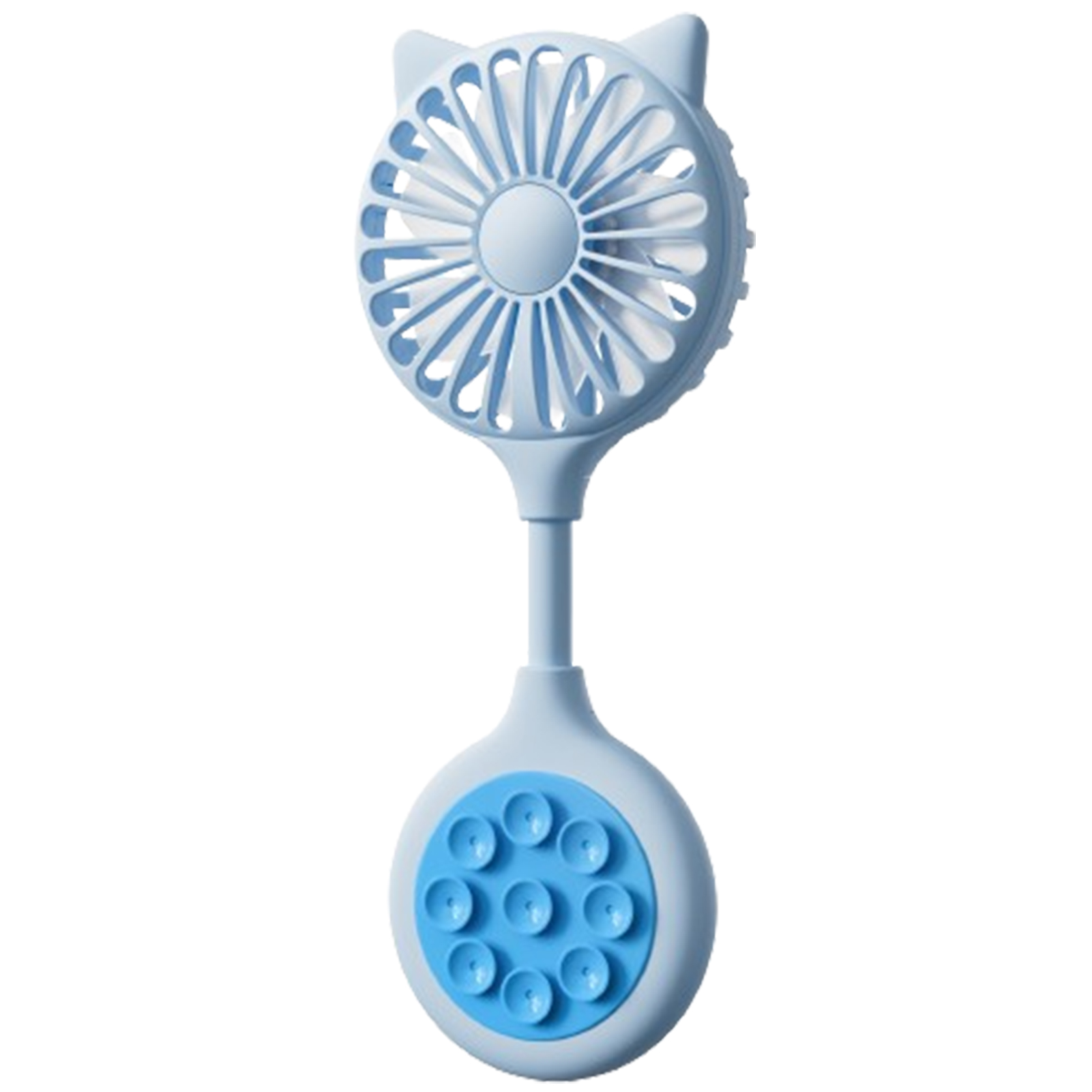 Mini Fan USB Rechargeable Portable Suction Cup Folding Fan Personal Outdoors Little Fan For Outdoor Indoor Office Travel blue