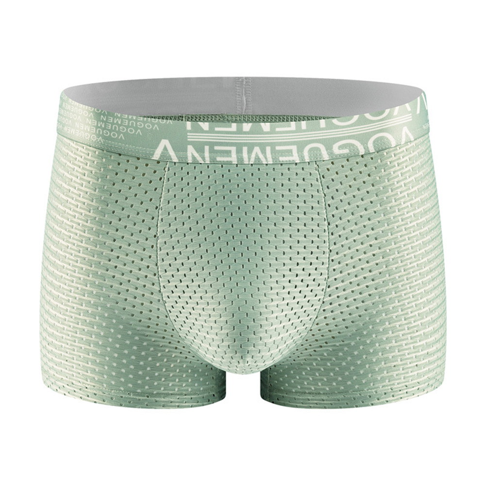 Wholesale Men Cotton Underwear Summer Soft Breathable Stretch Mesh Large  Size Ice Silk Boxer Briefs Underpants green XXXL From China