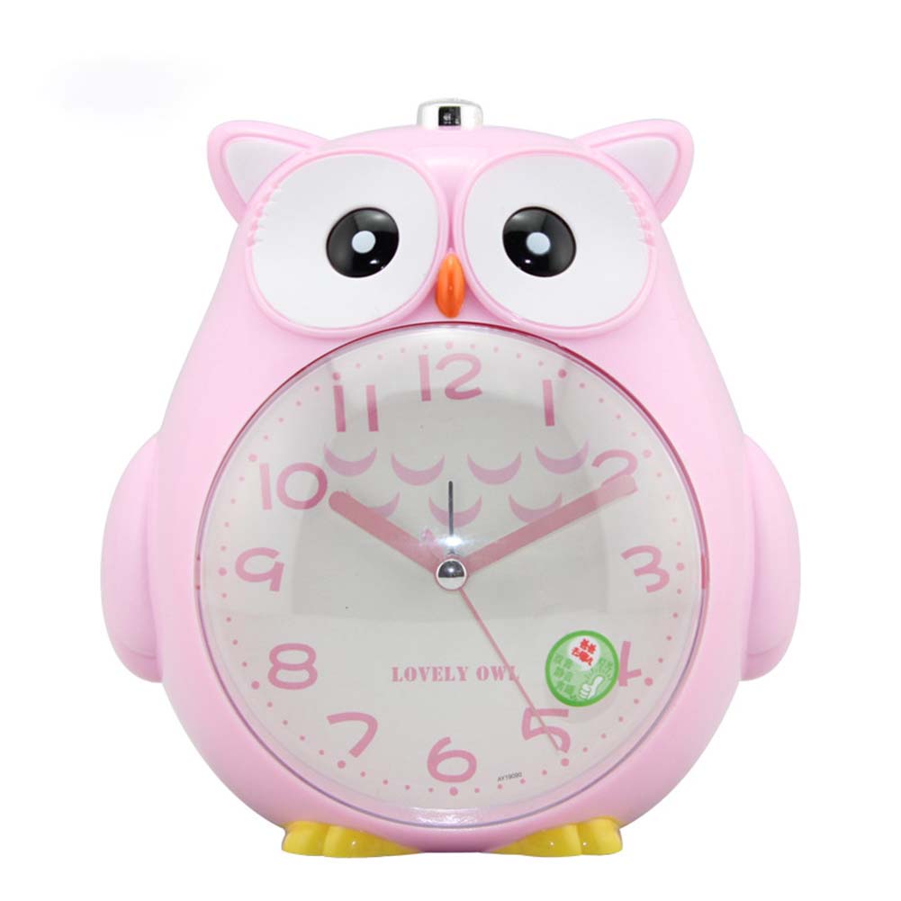 Wholesale 4 Inches Cute Cartoon Owl Shape Alarm Clock Silent Night