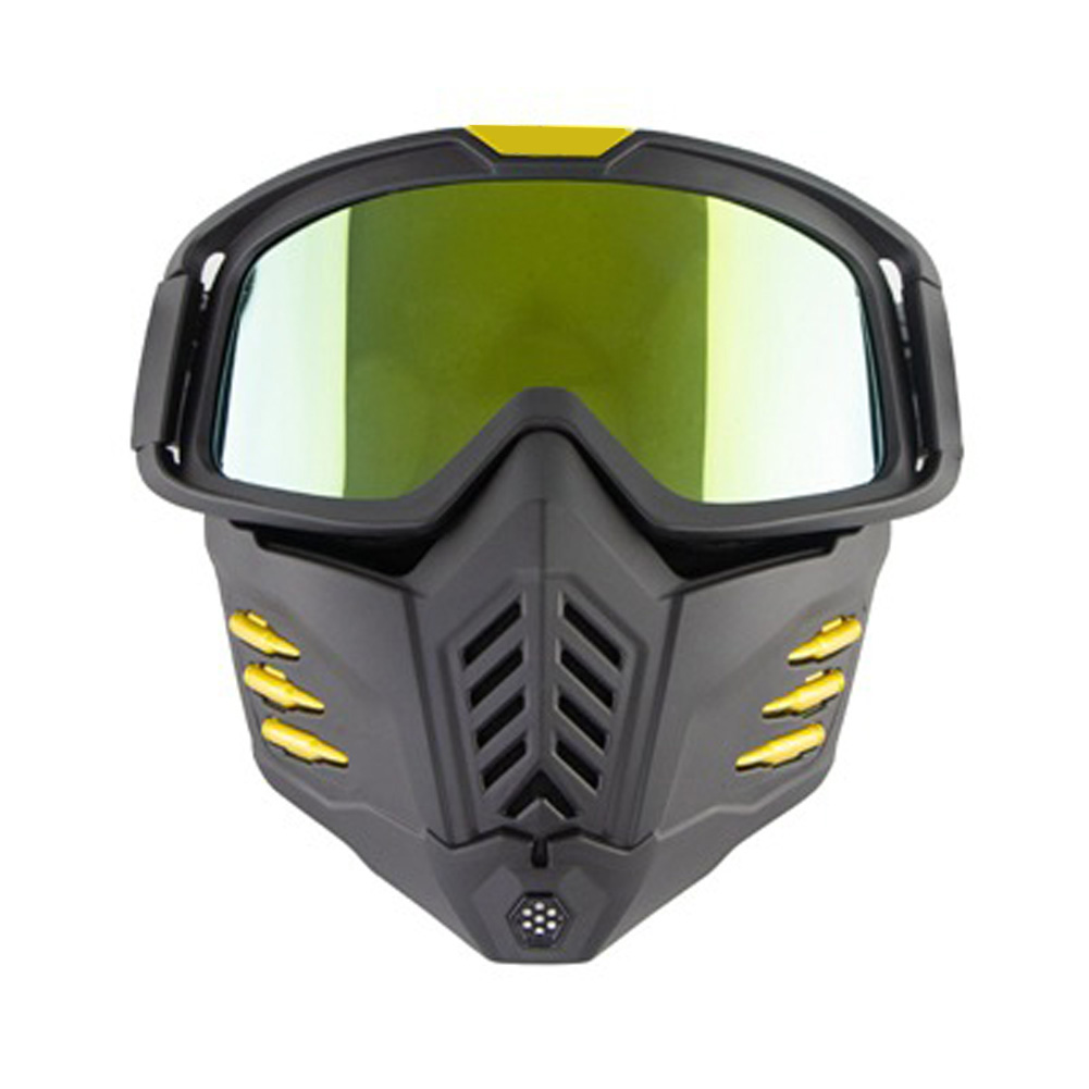 Motorcycle Mask Men Women Ski Snowboard Goggles Winter Off-road Riding Glasses Matt Black Gold