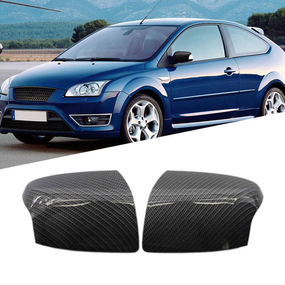 1 Pair Rearview Mirror Cover Exterior Mirror Cap Housing Decoration Accessories Compatible For Focus MK2 2005-08 Replaces FD4247424 FD4247423 carbon pattern