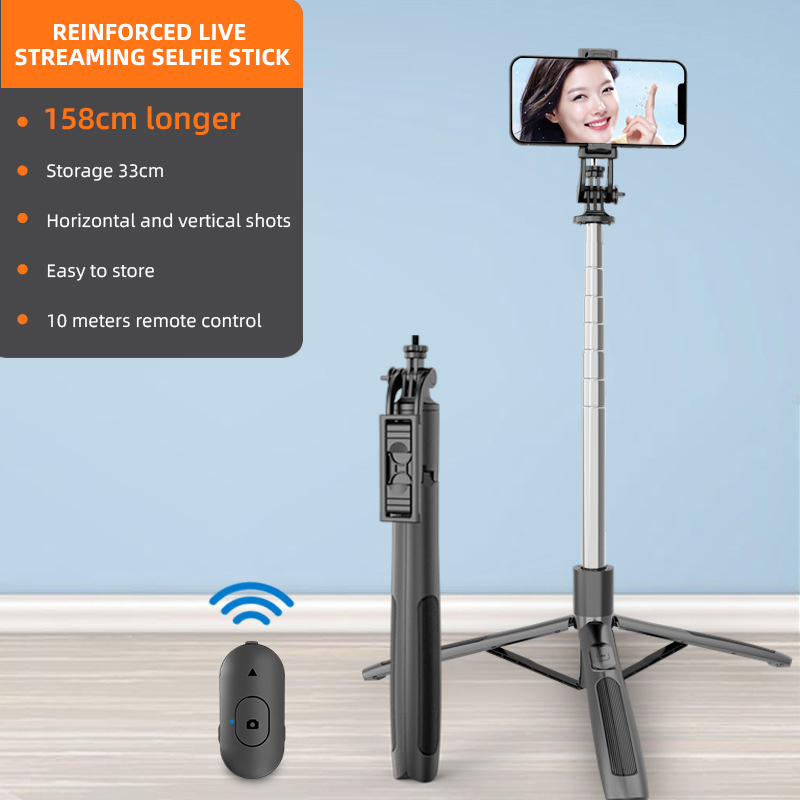 Q05 Selfie Stick Tripod Extendable Mobile Phone Selfie Extension Rod Sturdy Stainless Steel Stand Portable Lightweight Camera Stand For Face Time Zoom Meeting Photograph Q05 Stand [Black]
