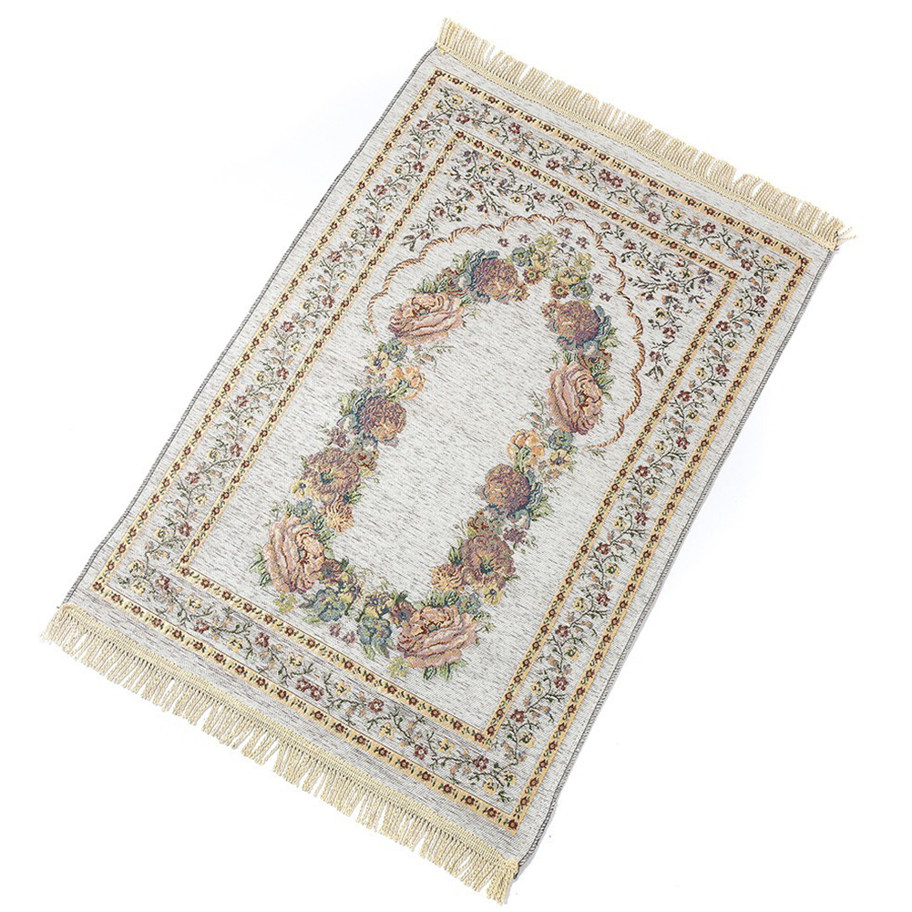 Islamic Pilgrimage Blanket Muslim Prayer Mat Lightweight Thin Carpet Islam Eid Ramadan Gift White_70cm*110cm