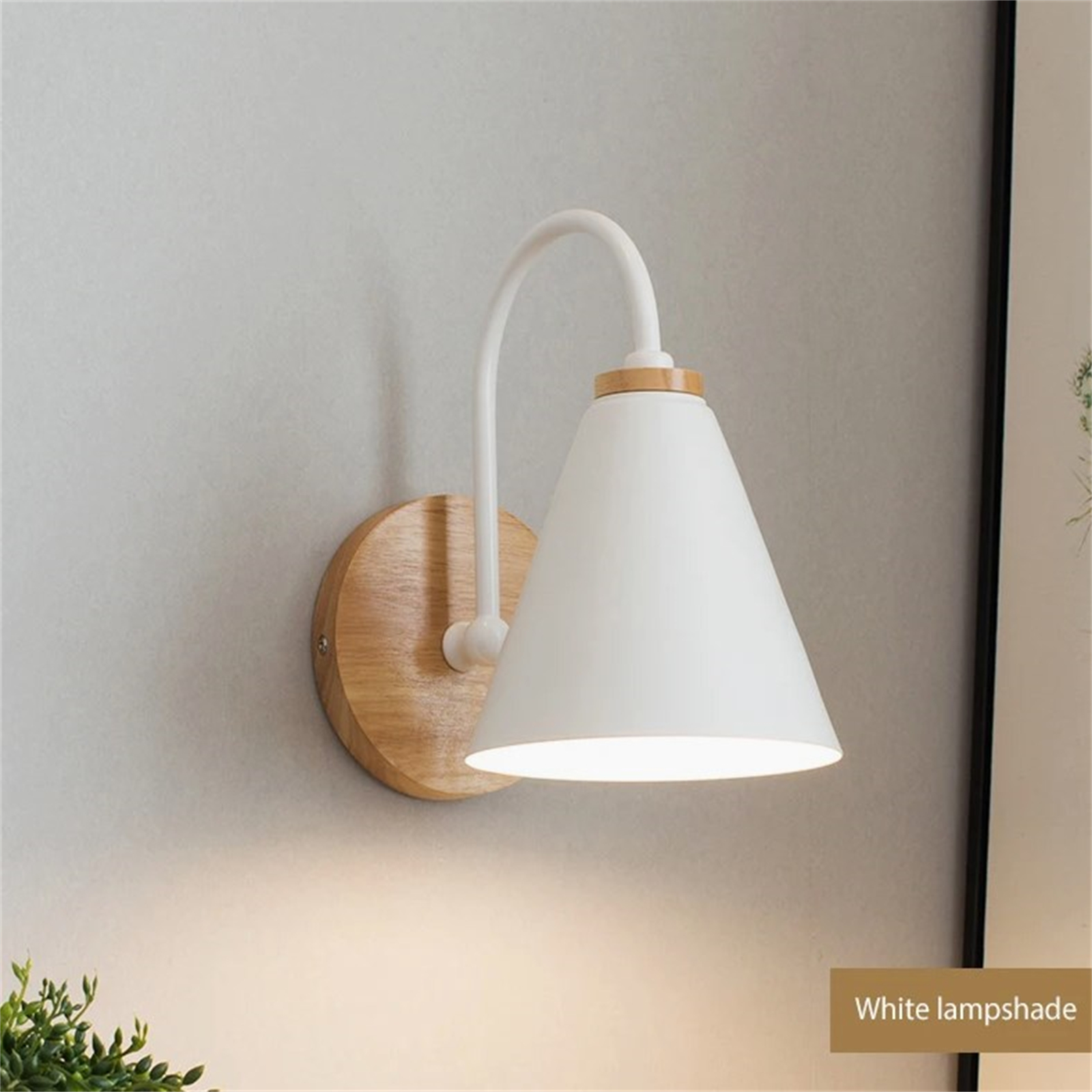 Industrial Style Retro Wall Lamp, Downward Lampshade LED Wall Light, 90-260V E27 Socket Wall Sconce For Bedroom Bedside, Bathroom, Kitchen, Living Room White