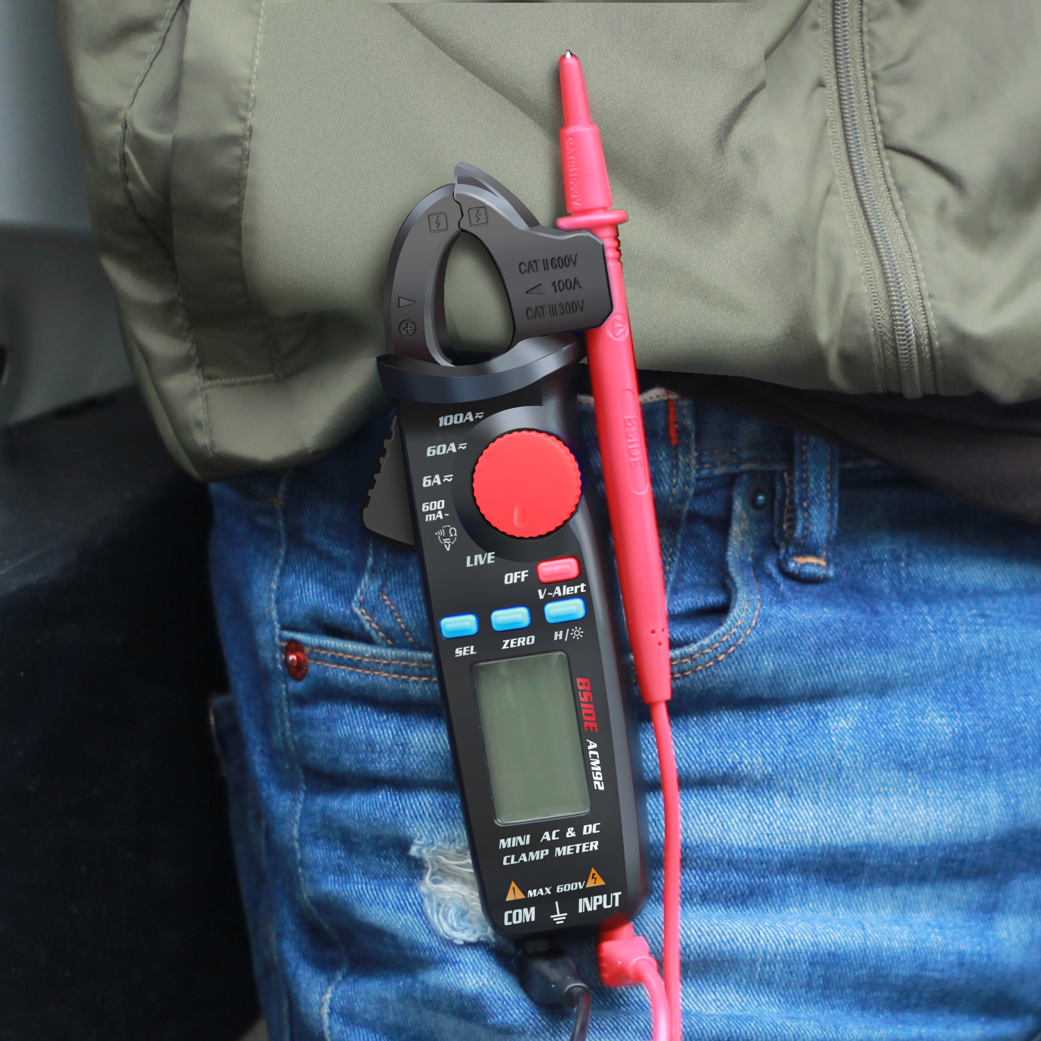 BSIDE ACM92 Clamp Meter AC DC Current Voltage Frequency Resistance