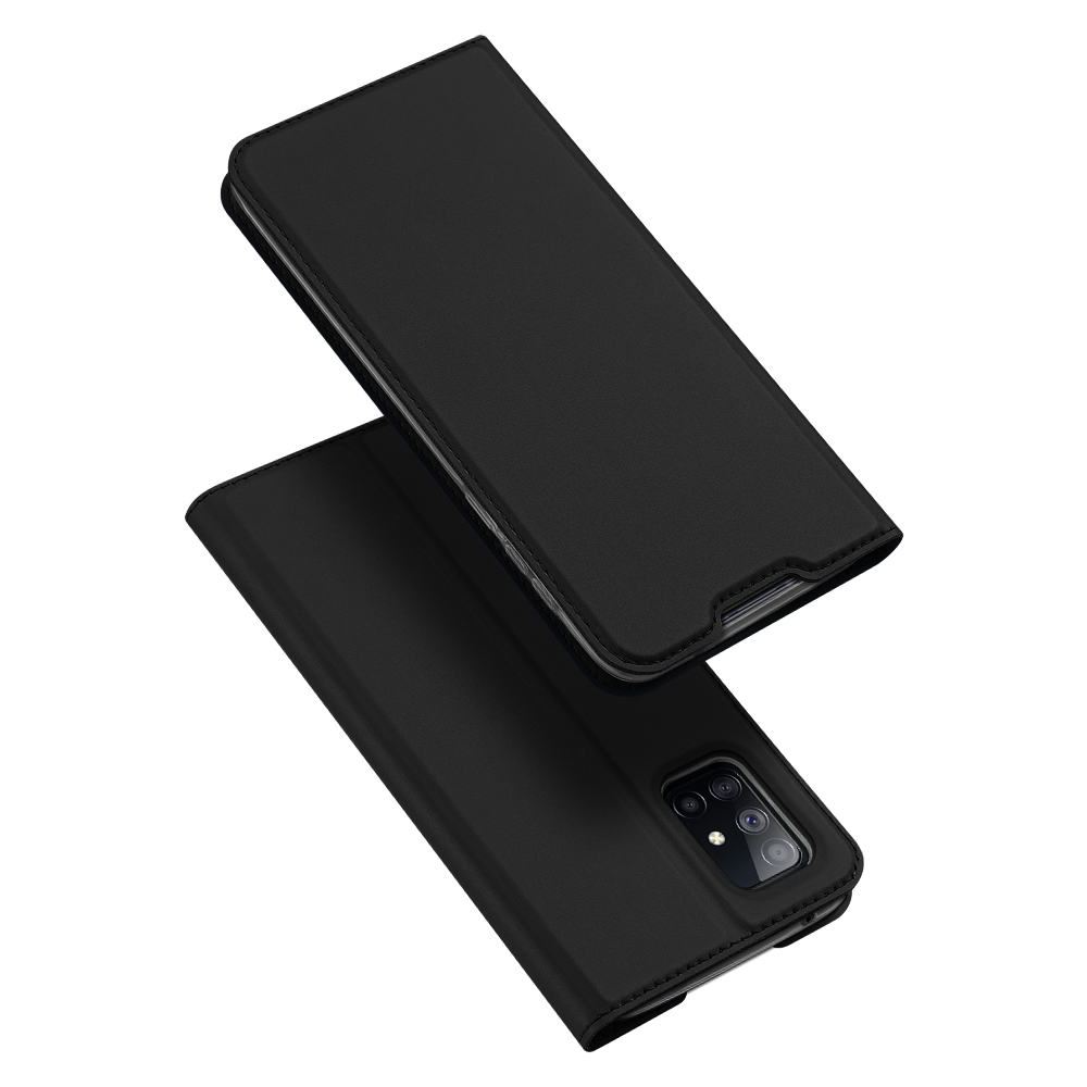 DUX DUCIS For Samsung A71 5G Leather Mobile Phone Cover Magnetic Protective Case Bracket with Cards Slot black
