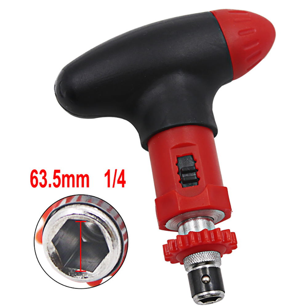 Manual 6.35mm T-type Ratchet Screwdriver Rotate forward Reverse Screwdrivers