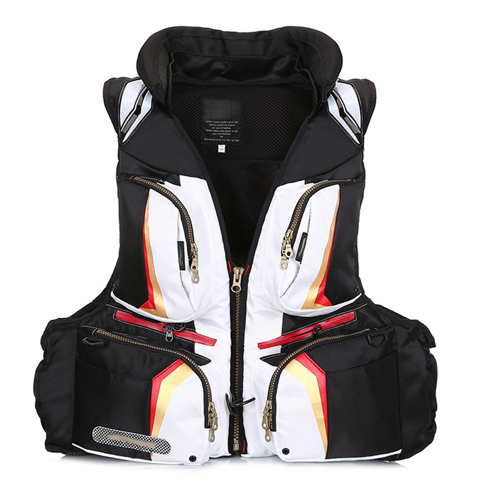 Life Jacket Water Sports Life Vest Swim Jacket With 16 Pockets Breathable Buoyancy Aid Jacket