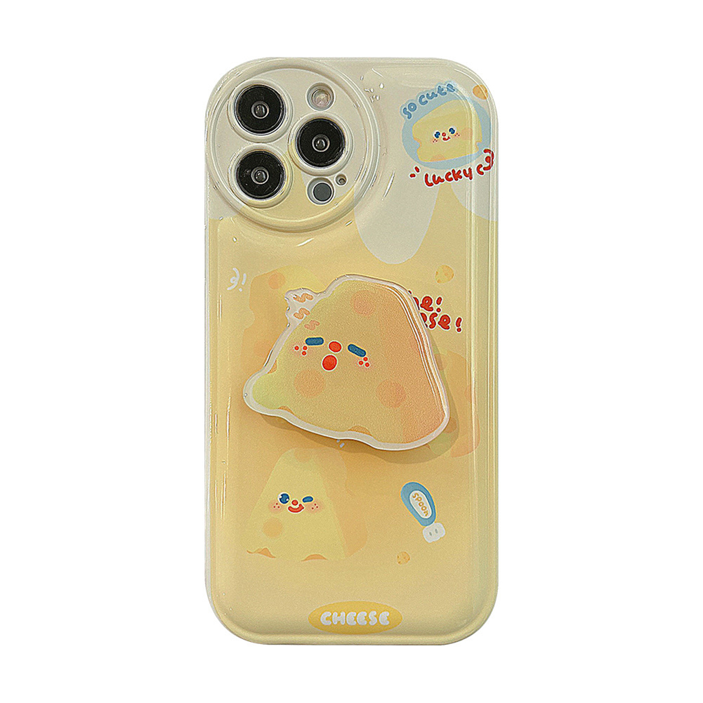 Phone Case Cheese Pattern Smart Phone Case Cover With Phone Holder
