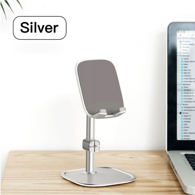 Mobile Phone Stand Holder for iPhone iPad Air Smartphone Metal Desk Desktop Phone Mount Holder for Xiaomi Huawei Tablet Silver