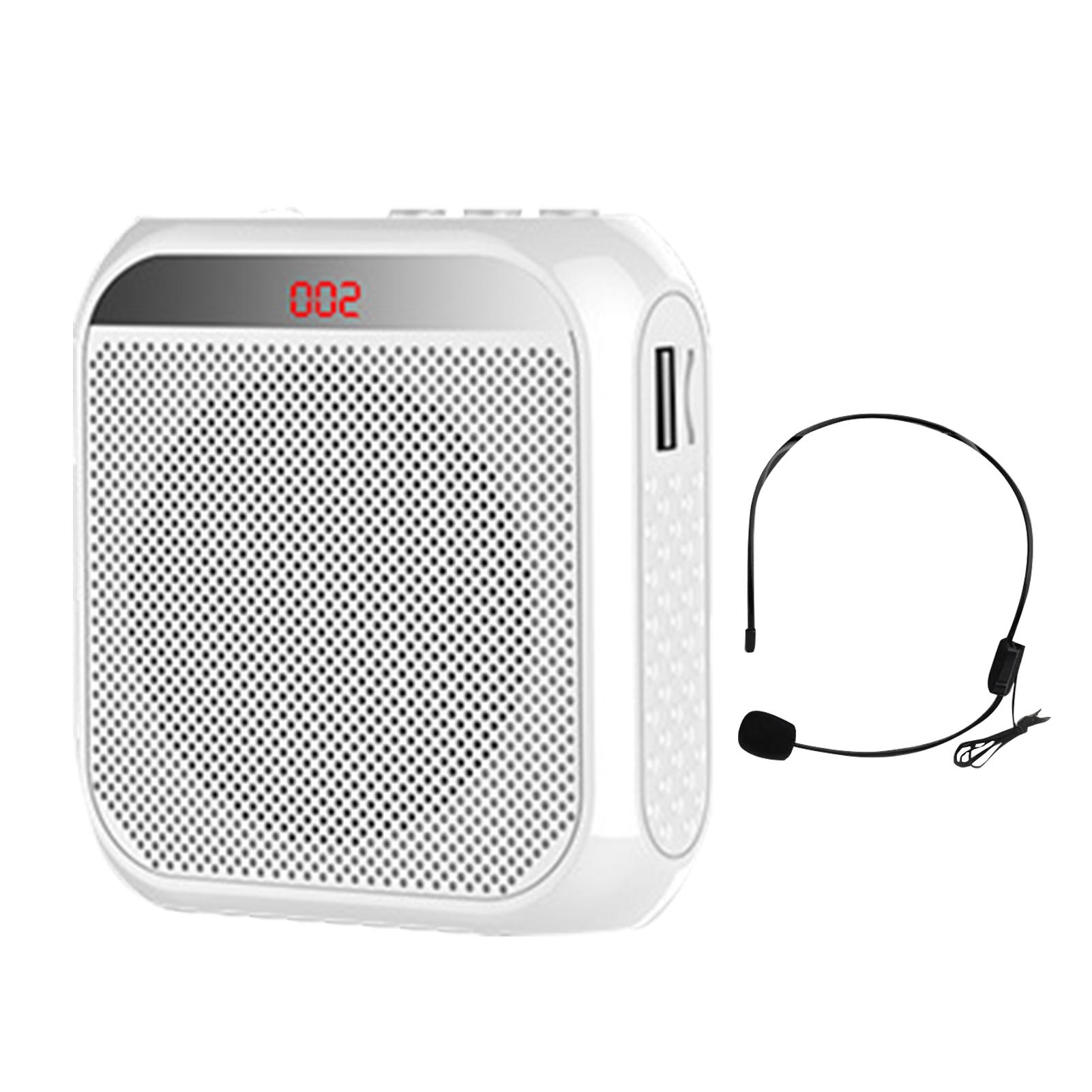 Portable Voice Amplifier 8W 2200mA Portable Rechargeable System For Teachers Yoga Travel Tour Guide Meeting White