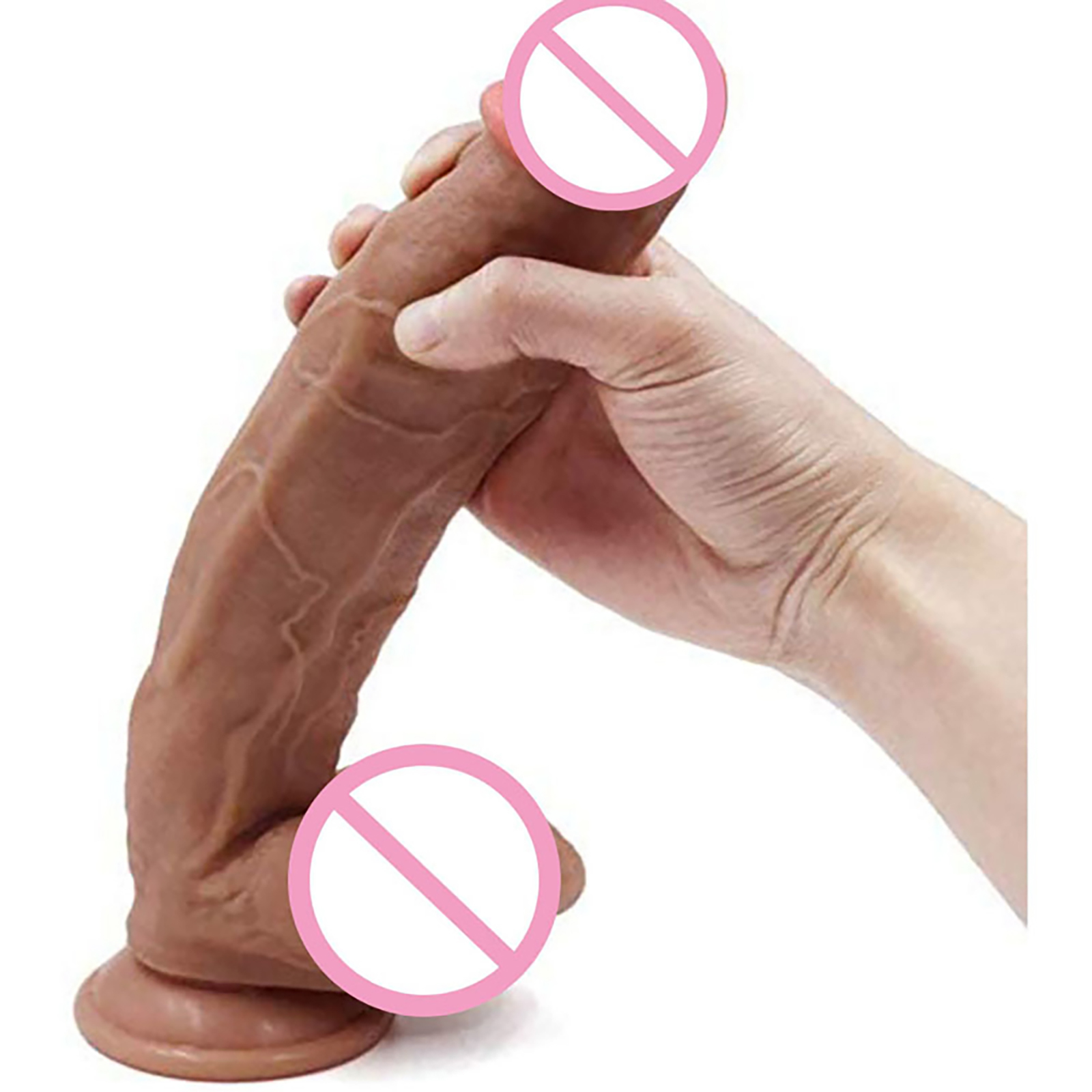 Wholesale Soft Realistic Skin Feel Human Penis Dildo With Suction Cup Thick  Dick Anal Sex Toys Beginners Women Gay Cock 8 Inches brown From China