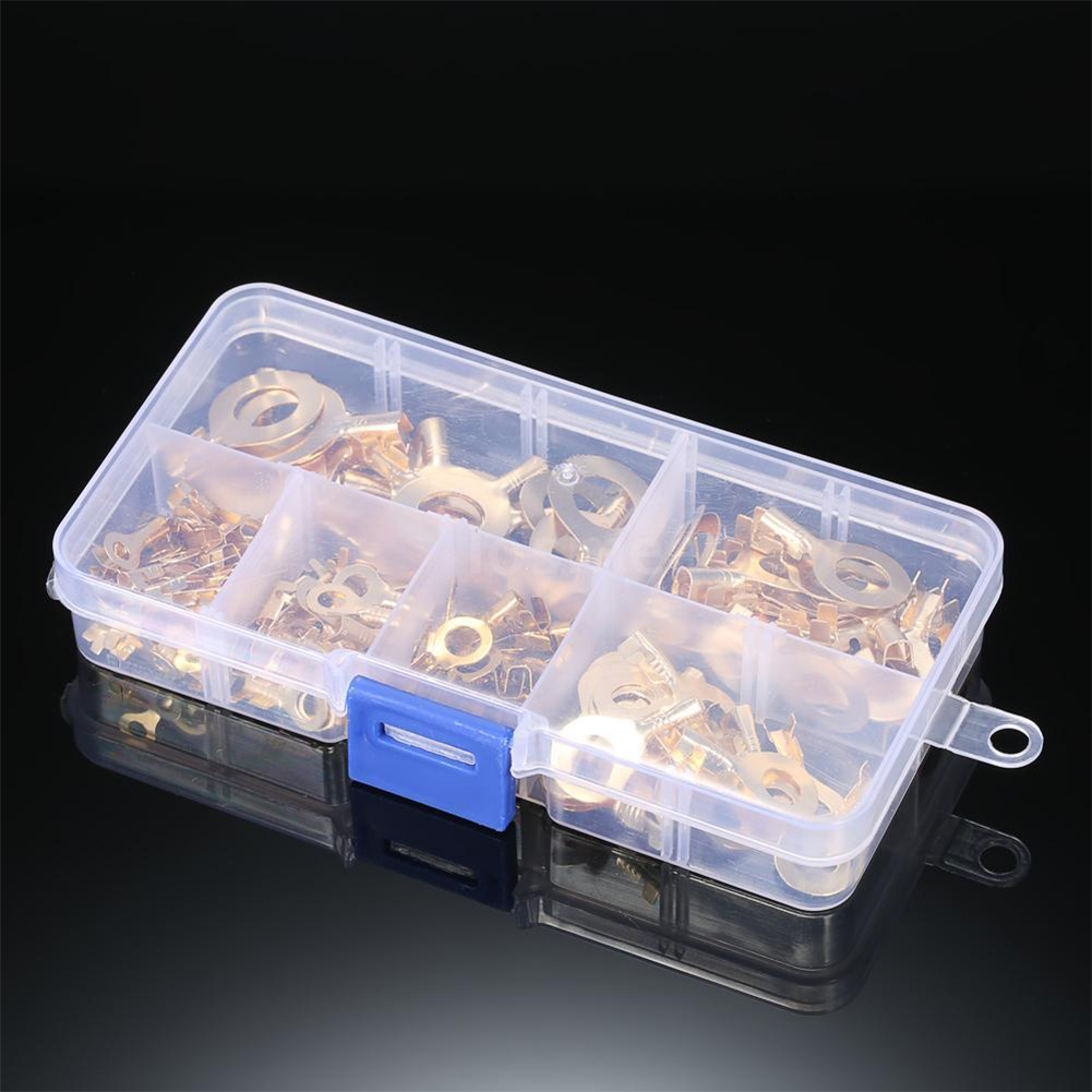 150pcs Ring Terminal Kit Ring Lugs Eyes Copper Crimp Terminals Cable