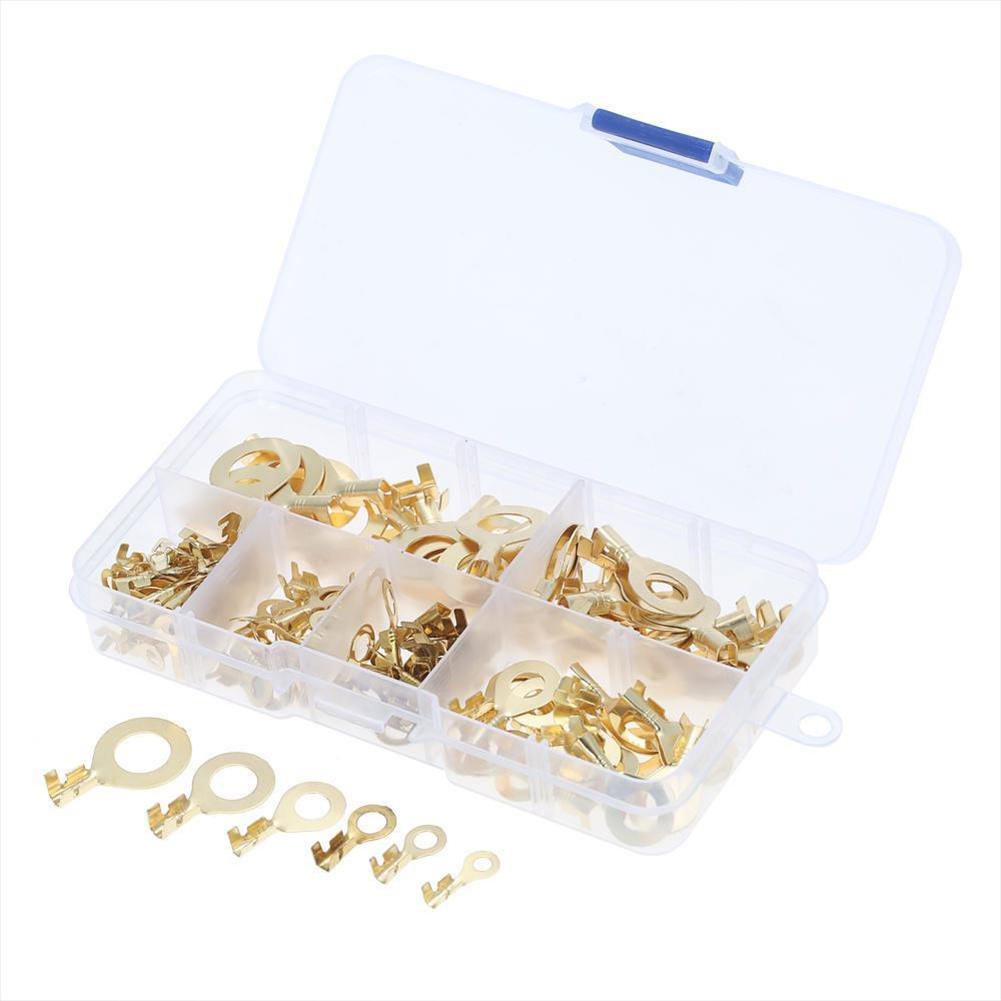 150pcs Ring Terminal Kit Ring Lugs Eyes Copper Crimp Terminals Cable Lug Wire