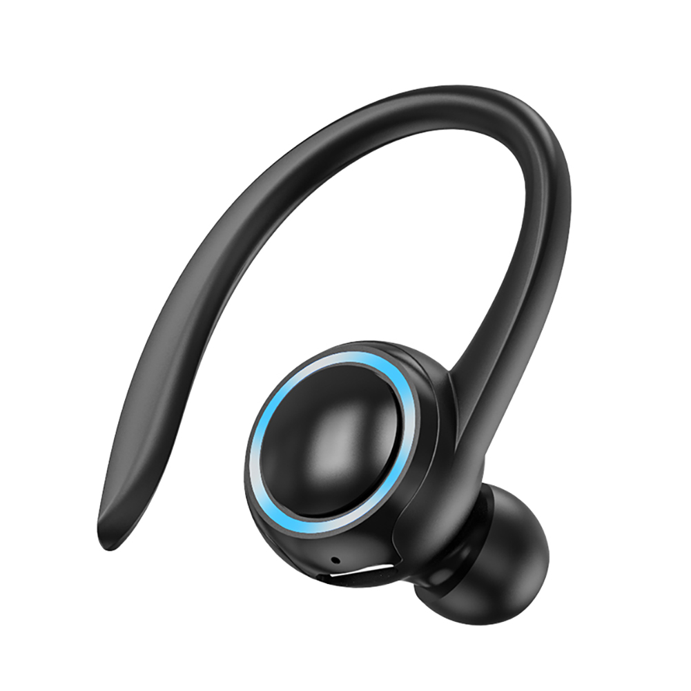 T10 Wireless Headset Noise Canceling Waterproof Earphones LED Lighting Stereo HIFI Single Headphone For Smart Phones Laptop Tablet black