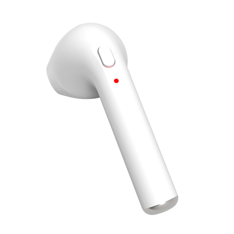 [EU Direct] Universal Mini Wireless Single Earpiece Headphone Hands-free Stereo Noise Canceling Bluetooth Earbud with Mic White