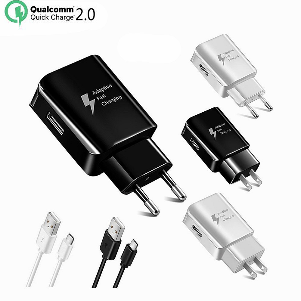 Fast Charger 1.2 m USB Type-C Cable Travel Adapter EU/US Note8 S9 S8 C5 C7 C9 Pro Devices white