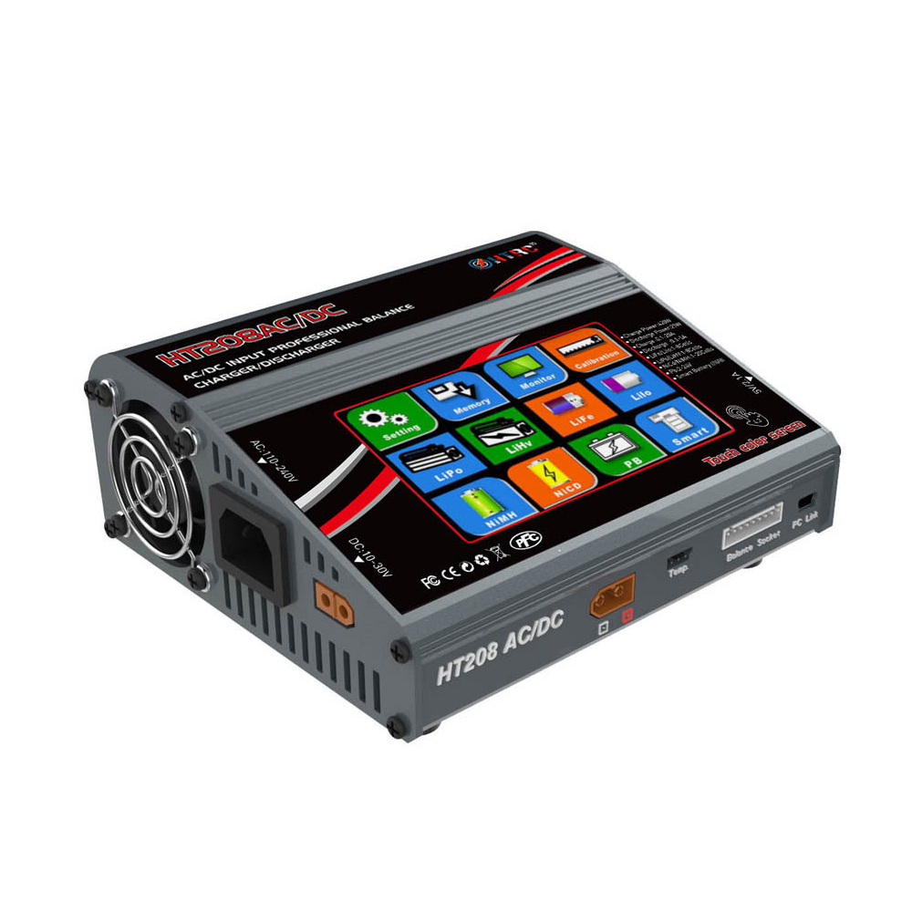 HTRC HT208 RC Battery Charger 4.3inch Color LCD Touch Screen AC/DC 420W 20A Smart Charger US Plug
