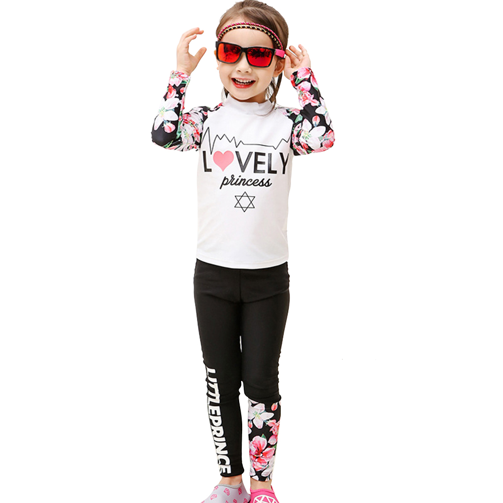2 pcs/set Kids Girls Boys Long-sleeved Swimming Suit Muslim Style Swimsuit white_XXXXL
