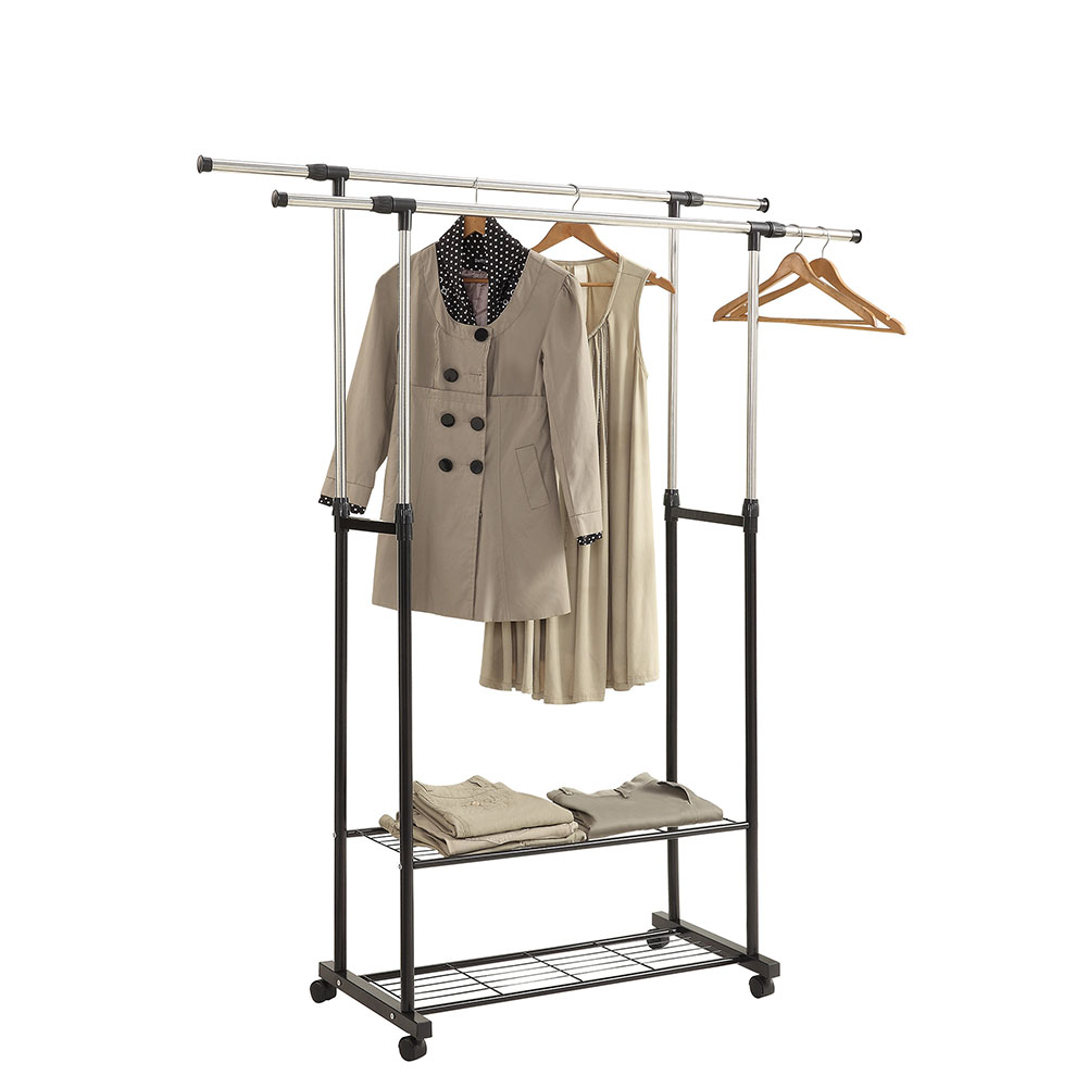 Wholesale Scalable Clothes Hanger Metal Coat Rack with Wheels for