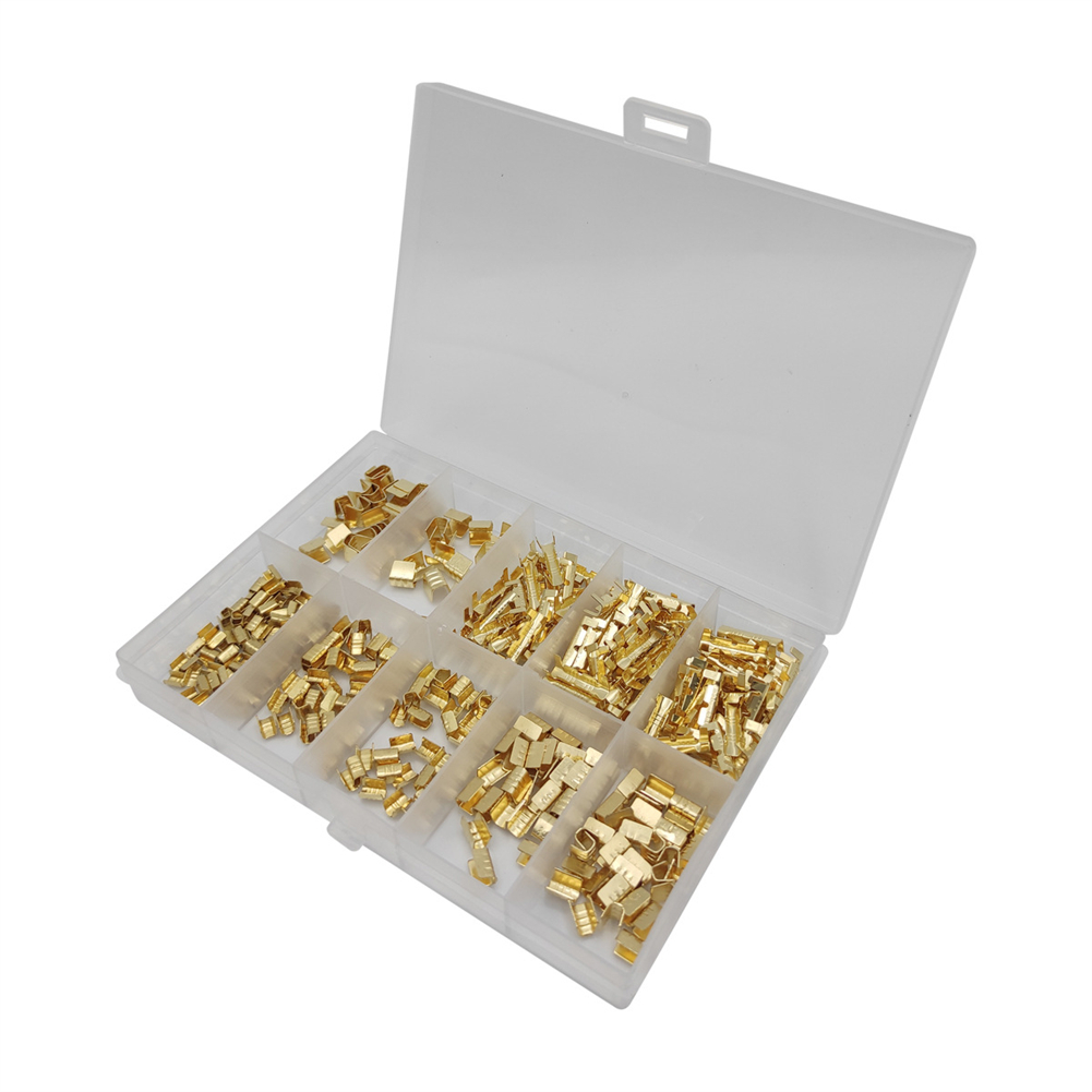 380pcs U-shaped Terminals Crimp Assortment Kit Brass Crimp Terminal Connectors U-shaped Crimping Buckle as shown in the picture