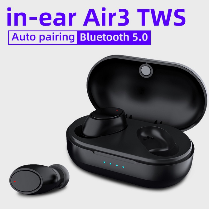 Bluetooth Wireless Headset Air3 TWS Binaural Touch Headset Waterproof In-ear Earphones Sports Stereo Music Headphones black