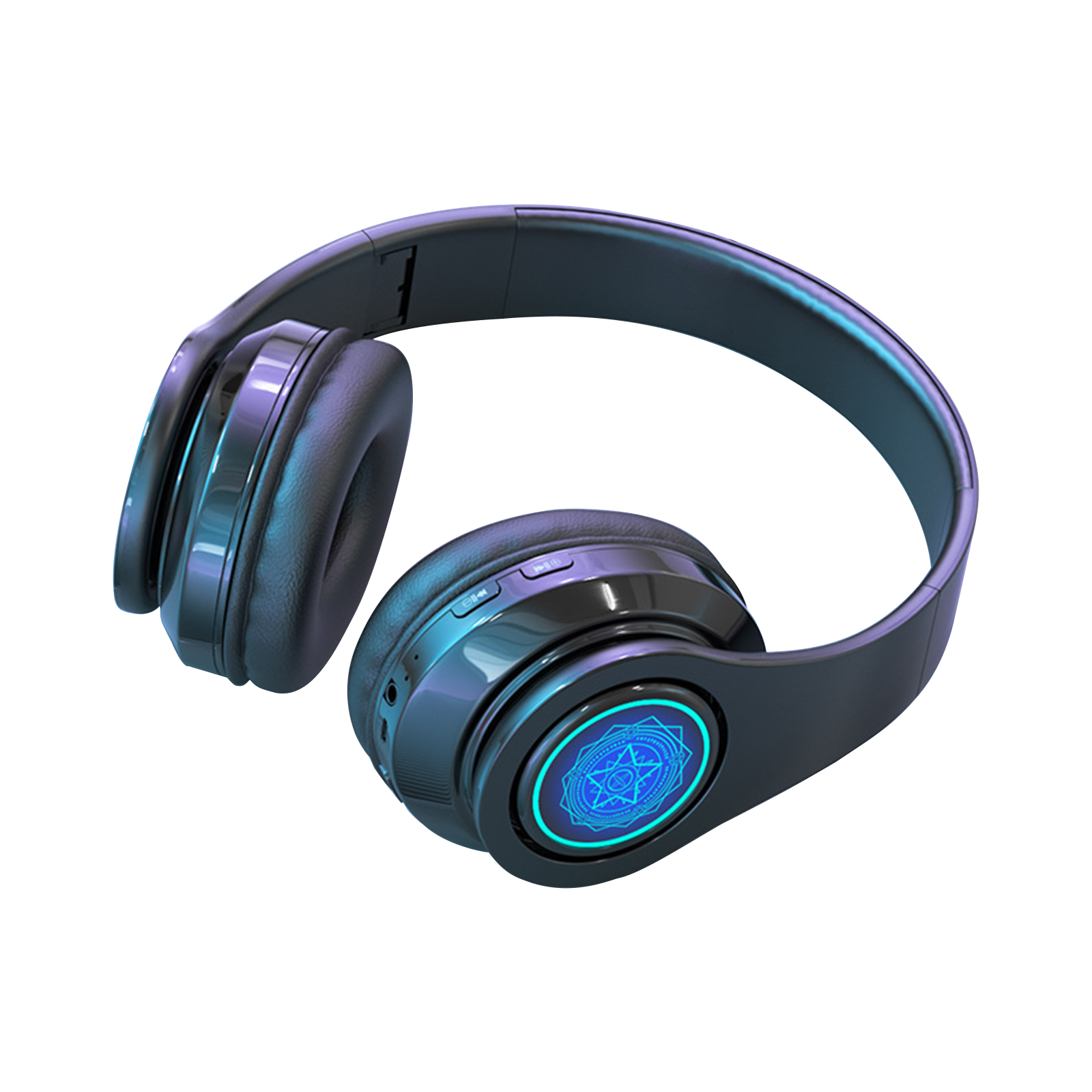 Wireless Headsets Over-Ear Stereo Lighting Earphones Lightweight Gaming Headset For Smart Phone Computer Laptop black