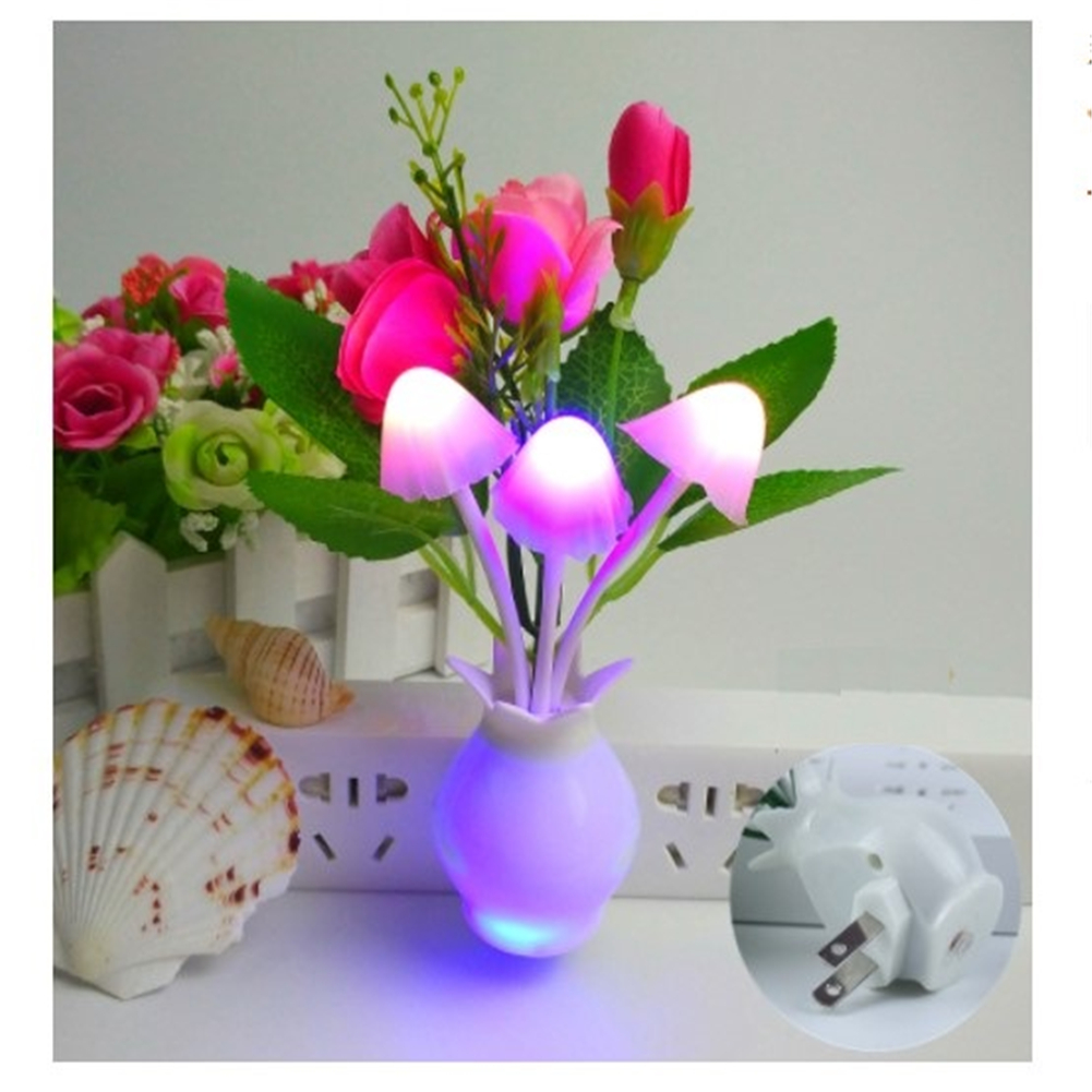 Led Night Light Luminous Colorful Flower Lamp Intelligent Light Control For Home Bedroom Decoration (us Plug) US plug