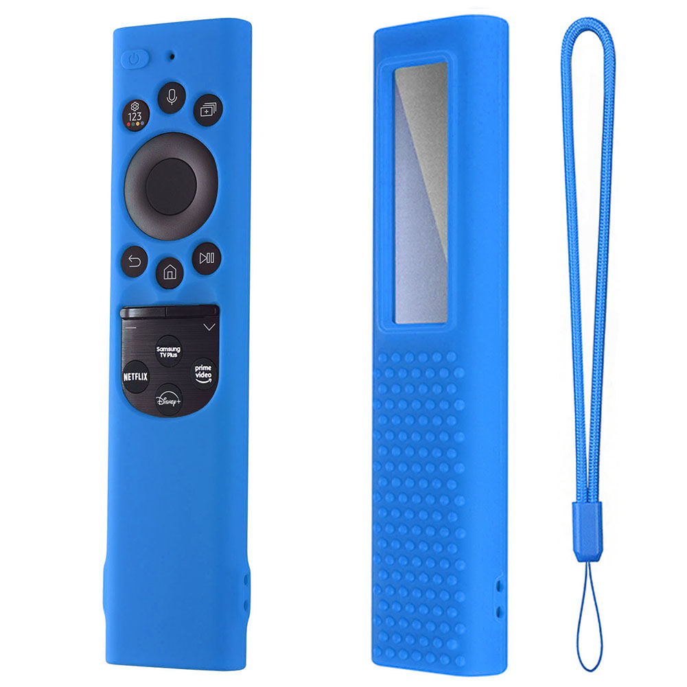 Smart Tv Remote Control Case Silicone Anti-slip Cover Compatible For 2022 Samsung Tm2280ecobn59 Solar Remote Control sky blue suit